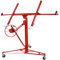 CCLIFE Plattenheber Klappbar für Trockenbau und Rigipsplatten XXL, Plattenlift bis 68 kg Höhe 140-350 cm 3 Räder mit Feststellbremse, rot