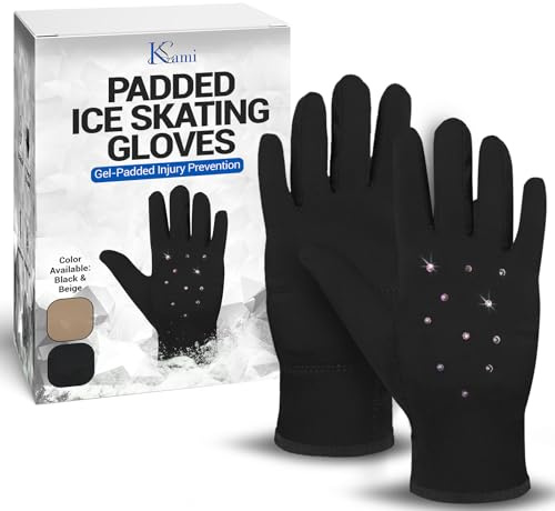 Kami-So Figure Skating Gloves for Competition and Practice with Gel Palm Protection - Reduce Falling Injuries