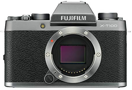 Fujifilm X-T100 Fotocamera Digitale 24MP, Sensore CMOS APS-C, Ottiche Intercambiabili, Mirino EVF, Schermo LCD Touch da 3 Inclinabile a 180°, Filmati 4K, WiFi e Bluetooth, Argento Scuro