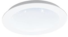 EGLO LED Einbaustrahler Fiobbo, Ø 22,5 cm, Spot aus Stahl in weiß, Kunststoff Leuchtfläche mit Kristalleffekt, Einbauleuchte flach, Einbautiefe 50mm, warmweiß