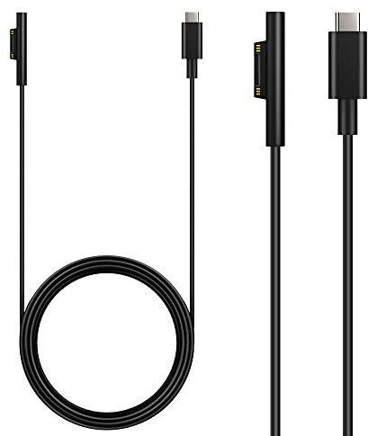 MoKo Cavo USB-C di Carica per Surface con Indicatore LED, 1,8m -Compatibile con Surface Pro X/7/6/5/4/3, Laptop 2&3, Book