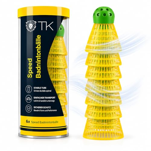 TK Gruppe Timo Klingler 70 x Speedbadminton fjäderbollar snabbt gula badmintonbollar för träning och tävling badminton – fjäderboll/bollar fjäderboll för utomhus och inomhus