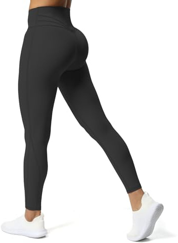 Aoxjox High Waisted Workout Leggings for Women Trinity Yoga Pants 26.5 (Black, Large)