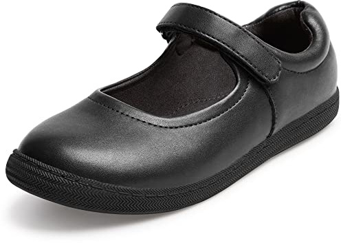 festooning School Shoes for Girls Mary Jane Uniform Flats Black Dress Shoes for Little Big Kids for Christmas Wedding Party Size 3