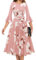 HomRain Plus Size Woman Floral Formal Flower A-line Midi Length Cocktail Dress, Blush White Flower 2XL