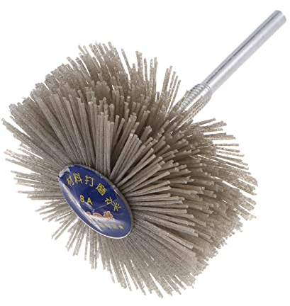 QUARKZMAN 240 Grit Abrasivo Nylon Rotella Spazzola x 1pz Nylon Trapano Spazzole per Rimozione Ruggine e Corrosione, [6mm Gambo 82mm Dia]