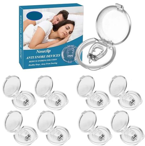 BARAC Antirronquidos para Dormir, Dilatadores Nasales, Clip Silicona Nariz para mejora Respiración, Ayuda a Dormir (8 Piezas)