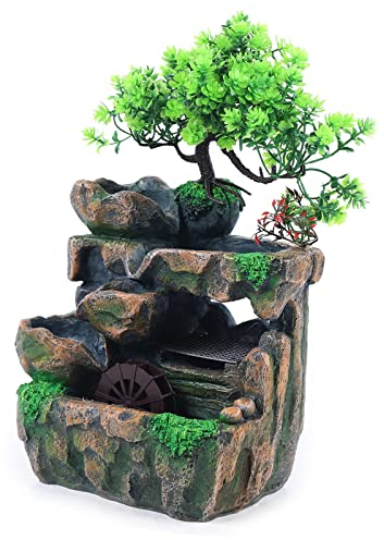 TaNeHaKi Fontaine de table, décoration de fontaine, fontaine d'intérieur avec éclairage LED et brouillard - Fontaine décorative pour la maison