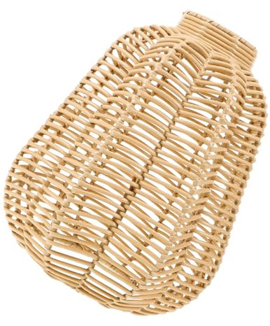 HEMOTON Rattan-lampenschirm Für Pendelleuchte Geflochten Leicht Vielseitig Rustikaler Stil Deckenleuchte Abdeckung Für Schlafzimmer Wohnzimmer Büro Chinesisches Design Installieren Dekorat