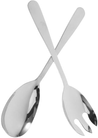 HEATSHAKING 2pezzi Posate da Insalata Acciaio Inossidabile Forchetta e Cucchiaio per Servire Design Elegante e Pratico per Buffet e Cene Resistente e Longevo