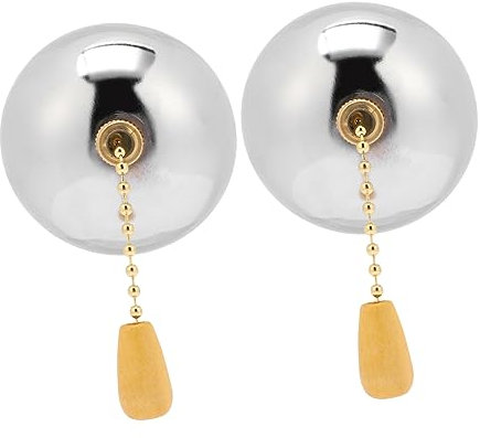 Holibanna 2piezas Cadenas De Lámpara De Techo Tirador De Luz Cadena Para Ventilador De Techo Cromado