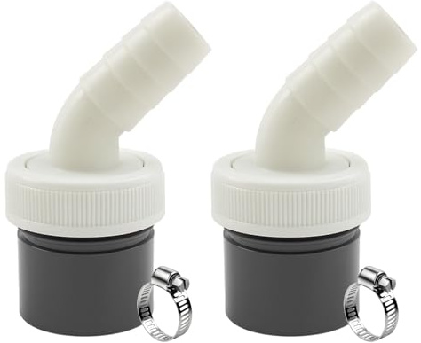 2PCS Washing Machine Waste Splitter, Washing Machine Drain Hose Connector, Universal Drain Pipe Adapter with Leak-Proof Clamps for Tumble Dryer