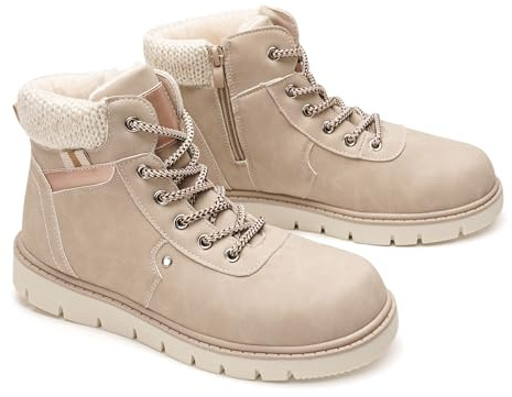 GLAMORA Botas y botines de invierno para mujer impermeables y térmicos con forro de pelo cálido, diseño urbano y antideslizante, cómodas para trabajo, caminar o actividades al aire libre
