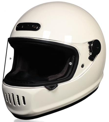 Caschi Integrale Moto Vintage Omologato ECEDOT Casco Integrale Moto Modulare Per Adulti Uomini e Donne Casco Crash Touring Moto Retro Con Visiera Caschi Motocross Racing H,XXL=63~64CM