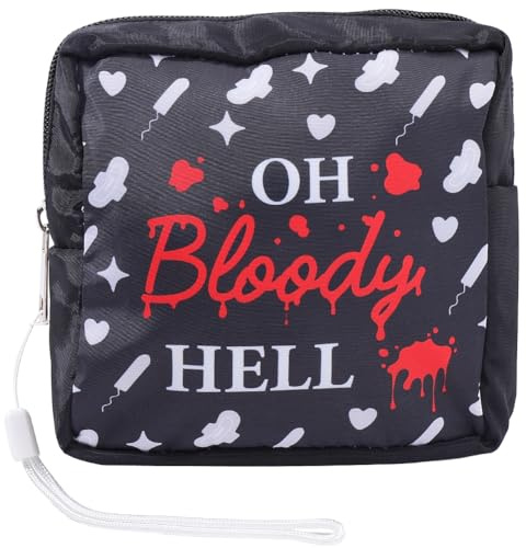 PRESSINART Bolsa Negra para Guardar Compresas Y Tampones Bolsa de Almacenamiento para Productos Femeninos Organizador de Viaje Portátil Impermeable Regalos para la Primera Regla para Mujeres Uso