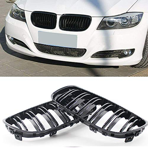 E90 E91 LCI 325i 328i 335i 4D 2009-2011 Grille frontale en forme de rein noir brillant