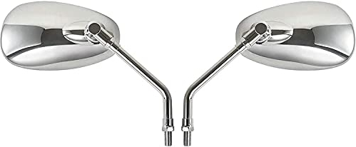 Rétroviseurs de Moto Universels Chromés, Rétroviseurs Latéraux de Moto Universels de 10 mm Rétroviseurs de Moto Chromés Compatible avec HONDA Suzuki Aprilia et Cruiser Scooter 1 paire