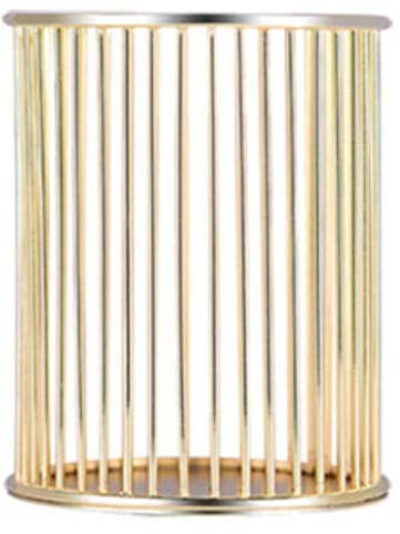 FülleMore Stiftehalter Metall Stifteköcher Schreibtisch Organizer Stift Behälter Kosmetik Pinsel Halter Schreibgerätehalter für Büro Schule Hause 10x8cm (Gold)