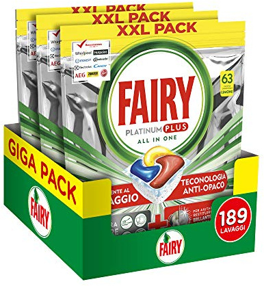 Fairy Platinum Plus pastillas para lavavajillas, limón, para una limpieza profunda contra la suciedad, que deja los platos limpios y brillantes, como nuevos, 1090 g