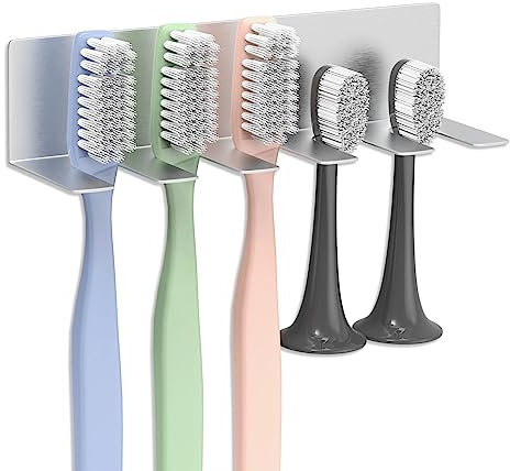 HunDun Toothbrush Holder Wall Mounted, Electric Toothbrush Holder, Stainless Steel Bathroom Organizer