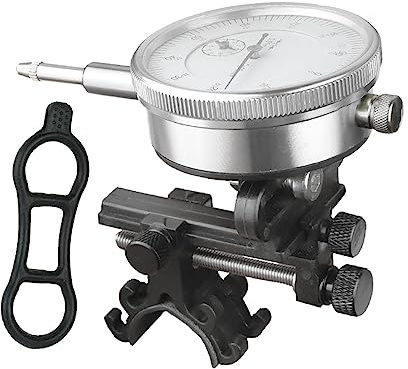 F Fityle Supporto per centratura Ruota Mini Bici, Strumento di Riparazione Ruota Bici, Supporto di calibrazione Bilancia allineamento Staccabile Portatile per, Nero con manometro