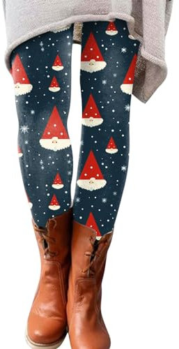 Nidddiv Leggings para mujer, mallas de Navidad con estampado de Papá Noel, pantalones ajustados elásticos, leggings de Navidad, pantalones de yoga de cintura alta, pantalones de yoga casuales,