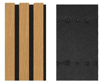 Acoustic Slat Wood Wall Panels Sample, Decorative Wood Panels for Walls, Slat Wall Paneling for Kitchen and Living Room Decor, Noise Reduction, Sound Proofing Panels for Walls,30x12.5cm | Vintage