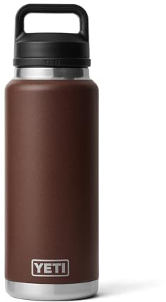 YETI Rambler 36 oz Bottle, Leakproof, Vacuum Insulated, Stainless Steel with Chug Cap, Wetlands Brown