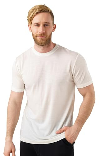 Merino.tech Camiseta Manga Corta Hombre Lana Merino - Capa Base Ligera | Antiolores, transpirable, de fácil cuidado, absorbe humedad, termorreguladora