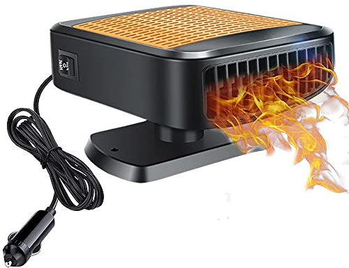 Tragbare Auto Heizung, Auto Heizung, 12V 200W Auto Heizung, Auto Heizung mit Zigarettenanzünder Stecker, 360° Drehbar 2 in 1 Schnelle Heizung Windschutzscheibe Defogger für Auto