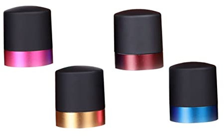 KICHOUSE 4stücke Teiliges Silikon Weinflaschenverschluss Nachfüllbarer Rotwein Frischeverschluss Wiederverwendbarer Flaschenstopfen Für Wein Bier Und Getränke Mit Dichtendem Verschluss