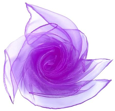 YKAFADE 20 paños cuadrados de 60 x 60 cm para hacer malabares de seda, para hacer malabares, bufandas de danza, para herramientas sensoriales, guardería, espectáculo infantil, color morado