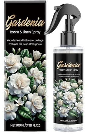 Gardenia - Desodorizante en aerosol para habitación, fragancia de larga duración, eliminador de olores de 100 ml, ambientador multifuncional para interiores, suministros de limpieza para el hogar