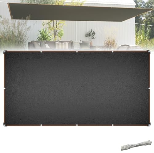 YRHome Sonnensegel 2x4m Rechteckig UV-Schutz 95% Winddurchlässig Robust für Garten Terrasse Balkon aus reißfestem HDPE mit 12m Seilen Anthrazit