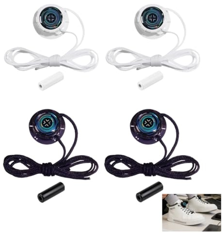 2 pares de cordones elásticos automáticos cierre giratorio blanco negro | Rotación de bloqueo rápido, material elástico suave, adaptación baloncesto, cierre tecno innovador, cordones sin esfuerzo