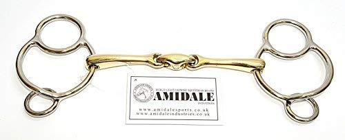 Amidale Universal 3 Ring Gag Horse Bit German Silver Stainless Steel Bit BNWT (5.75 INCHES)
