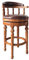 Retro Amerikanischen Dreh Barhocker Massivholz Rückenlehne Barstuhl Europäischen Stil Hohe Fußstütze Aus Echtem Leder Zu Hause Gepolstert (Braun)
