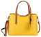 OBC Made IN Italy Damen Echt Leder Tasche Business Shopper Schultertasche Handtasche Ledertasche Umhängetasche Rindsleder Freizeittasche Gelb-Braun