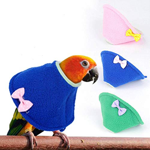 3 X Collari Elisabettiani per Uccelli, Collare A Cono di Pappagallo Regolabile, Protezioni per Piume di Pappagallo, Protezione Anti-morso Post-chirurgica per Ferite(S, Blue+ Green + Pink)