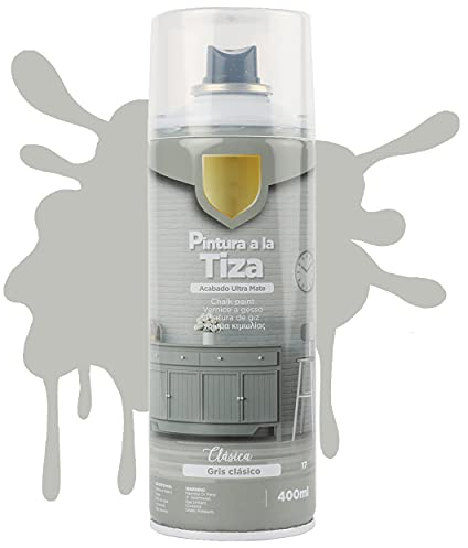 H HANSEL HOME Pintura Spray a la Tiza Color Pastel Acabado Ultra Mate - Gris Clásico 400ml