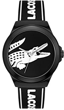 Lacoste Analog Quarzuhr für Herren Kollektion NEOCROC mit Schwarzes Silikonarmband - 2011185