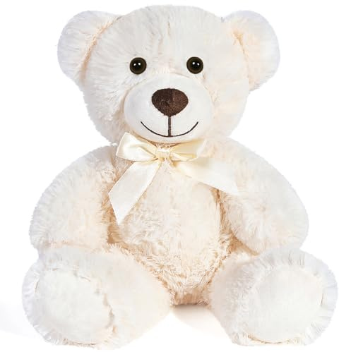 Yeqivo Ours en Peluche Animal Jouets en Peluche Cadeau pour Enfant Petite Amie 13,5 Pouces(Blanc,1 Pcs)