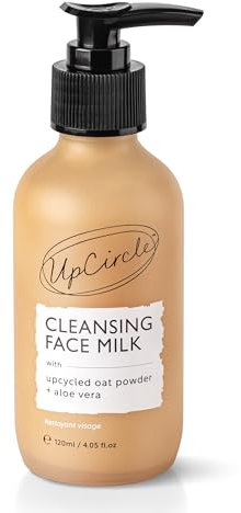 UpCircle Leche Facial Limpiadora con Aloe Vera + Avena en Polvo 120ml - Limpieza, Reparación + Nutrición de la Piel - Vegana + Libre de Crueldad
