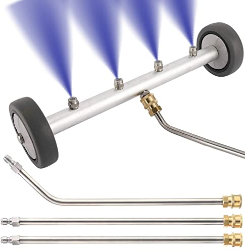 SUIXI Hochdruckreiniger Unterbodenreiniger, 40 cm, Wasserbesen für Unterboden Autowäsche mit 3 Verlängerungsstangen, 4000 PSI, Oberflächenreiniger für Hochdruckreiniger