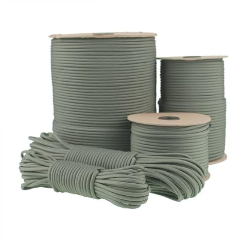 Abio Paracord 425, 3 mm, 100 m, corda di nylon per braccialetti, corde di tensionamento da campeggio, corda da muratore, corda per tenda militare, kit di sopravvivenza, colore grigio #030, 3 mm, 100 m