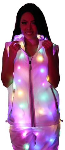 YNYW Veste unisexe pour homme et femme avec lumière LED clignotante pour fête, Noël, costume d'extérieur (gilet, taille XXXL)
