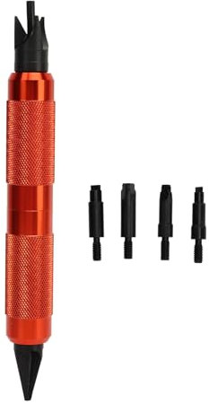 equlup Case Prep Multitool, Aluminium Alloy Trimming Knife Case Chamfer Deburring Hand Tools Primer Pocket Cleaners Reamers(Orange)