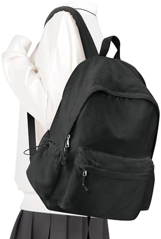 suradar Mochila Escolar Adolescente Ligera Impermeable Grande Negro | Mochila Instituto Adolescentes Chica Portátil 15.6, Mochila para el Colegio Universidad, Diseño Ergonómico, School Bag Ocio