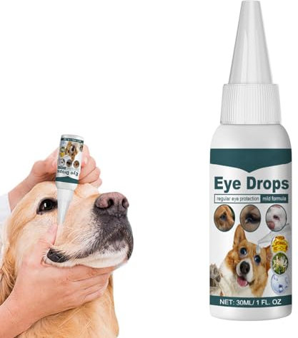 Cutiolly Augentropfen für Hunde und Katzen,Tränenfleckentferner Hund,Tränenfleckenentferner für Haustiere,Augen-Pflege für Katze Hunde,Reinigt Sanft Stellt Strahlenden Augen Wieder Her