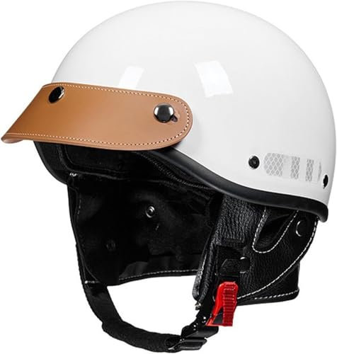 Jethelm by Hochwertiger Motorradhelm, ECE-Zertifiziert Für Herren Und Damen - Ideal Für Vespa, Moped, Mofa, Scooter Und Roller - Retro Helm Design, Halbschalenhelm Vintage(E)